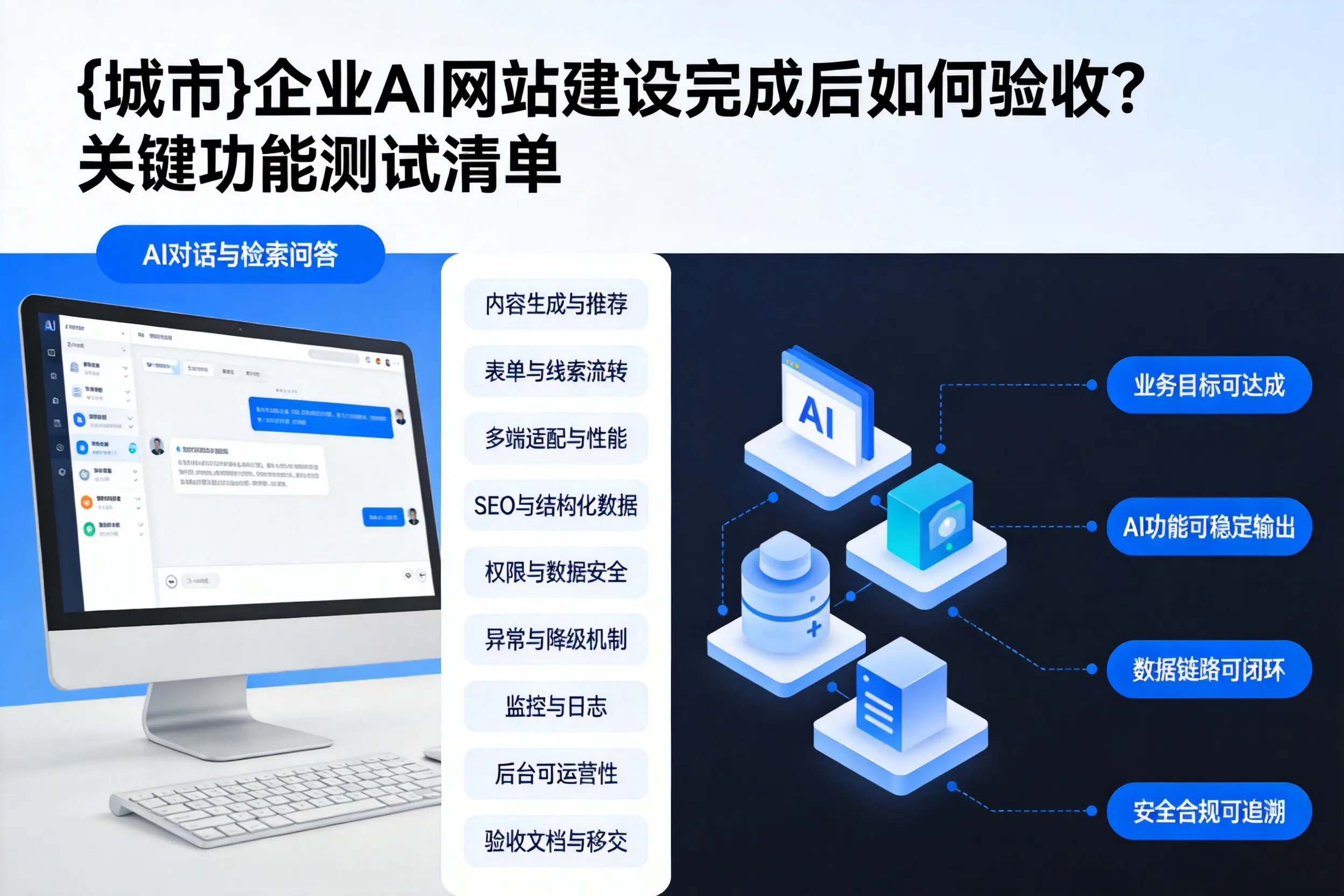 自贡企业AI网站建设完成后如何验收?关键功能测试清单