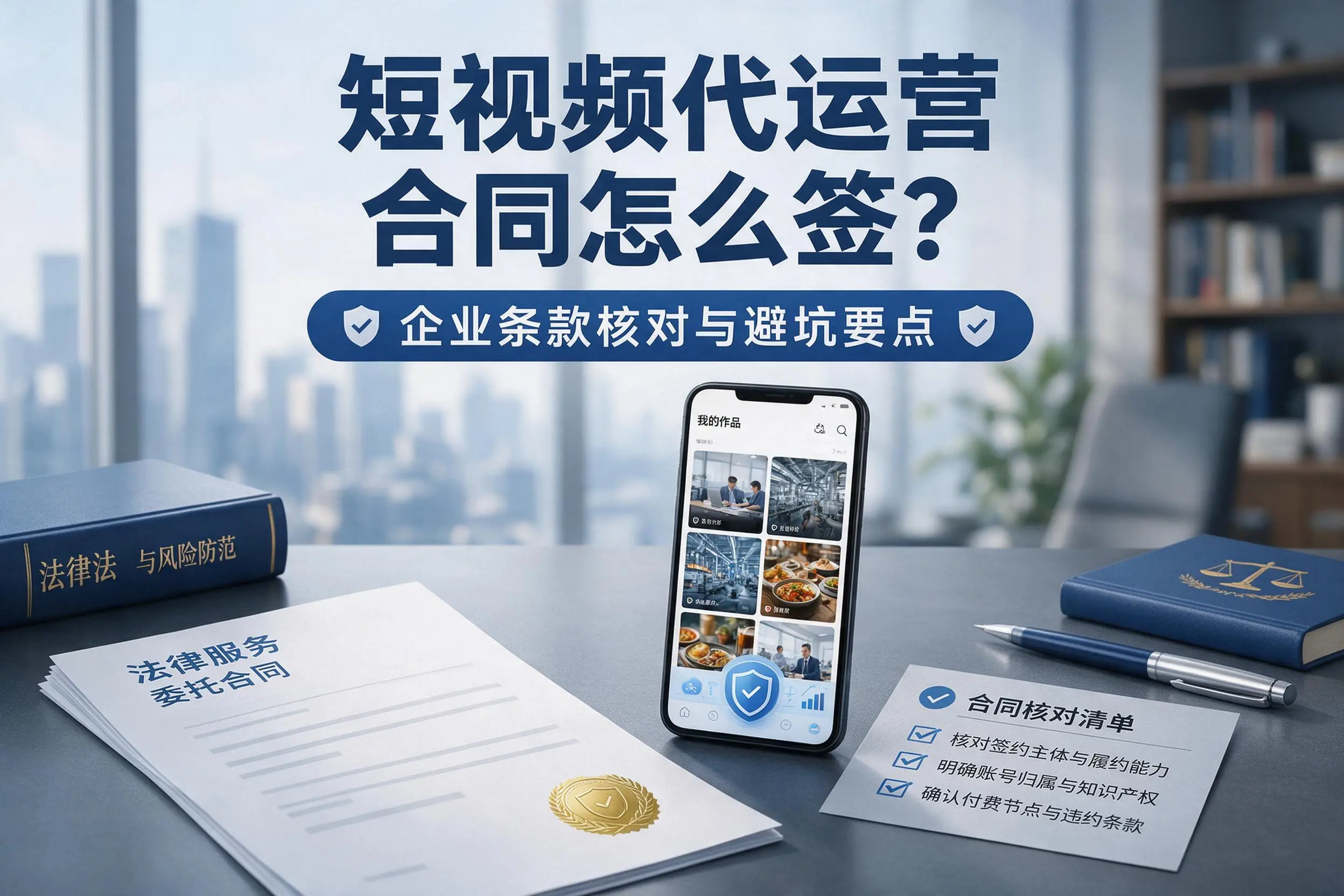 短视频代运营合同怎么签？自贡企业条款核对与避坑要点