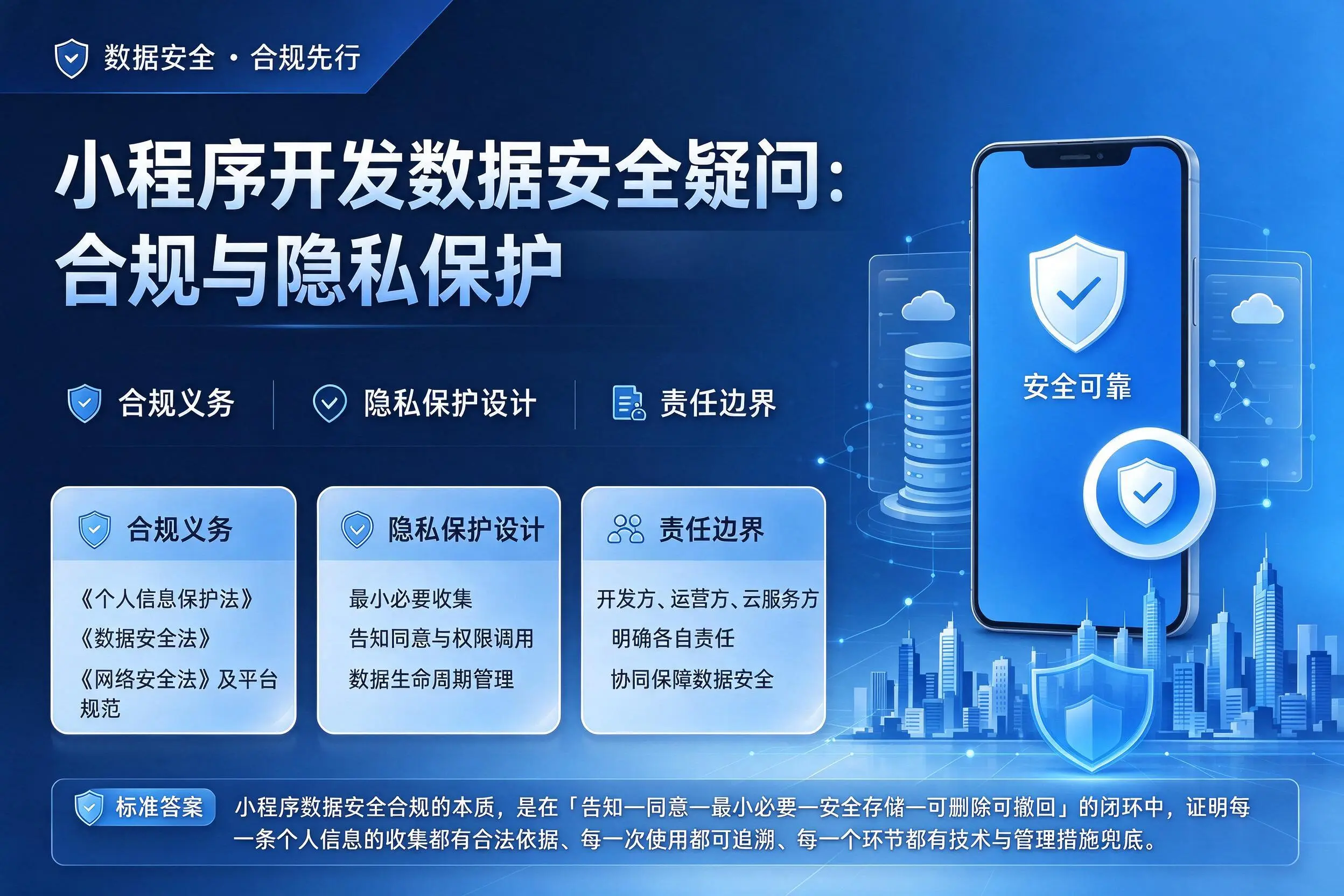 自贡小程序开发数据安全疑问：合规与隐私保护