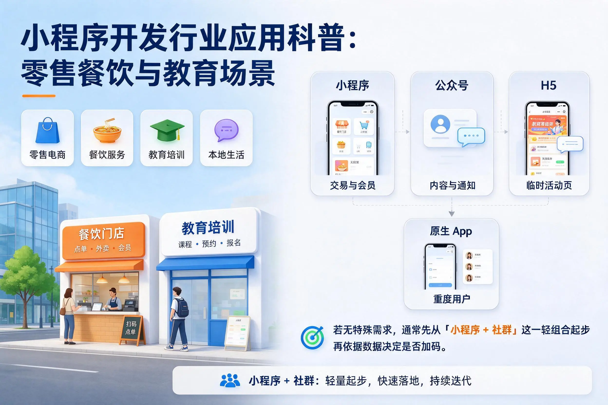 自贡小程序开发行业应用科普：零售餐饮与教育场景