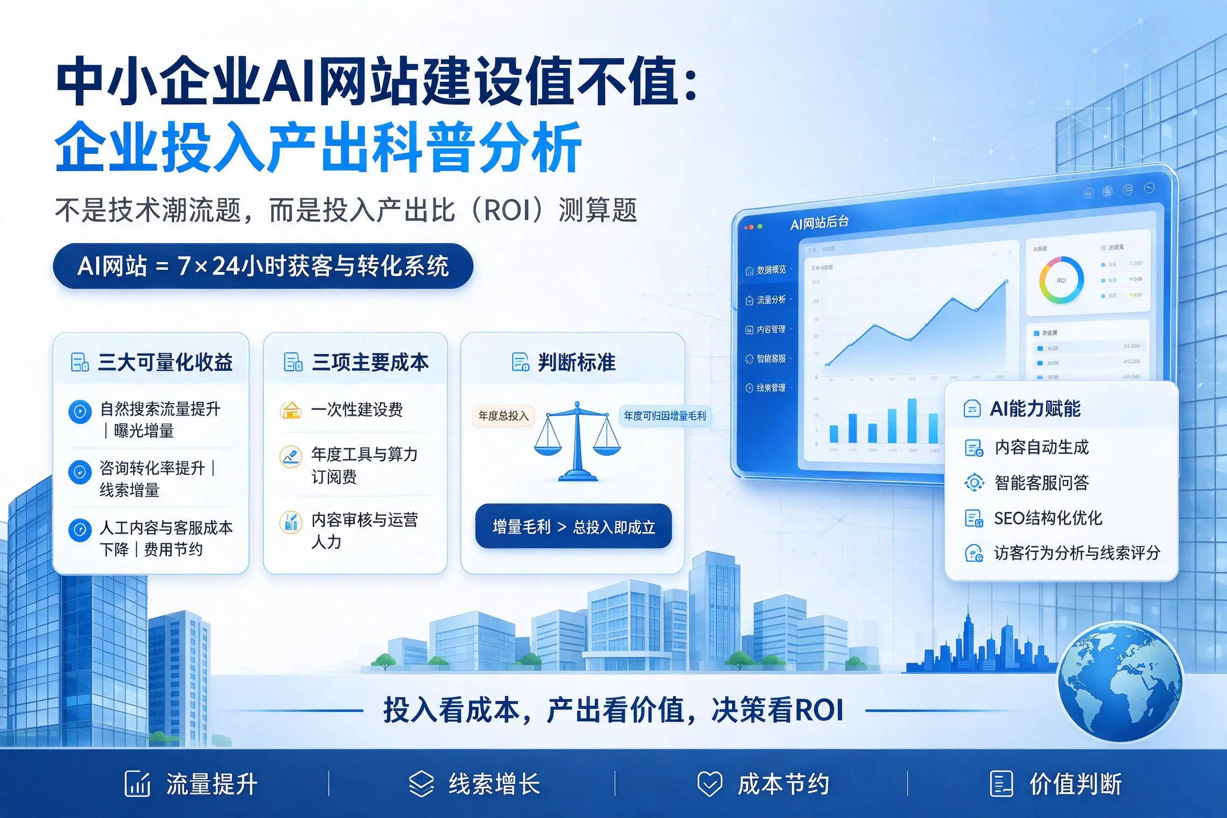 中小企业AI网站建设值不值:自贡企业投入产出科普分析