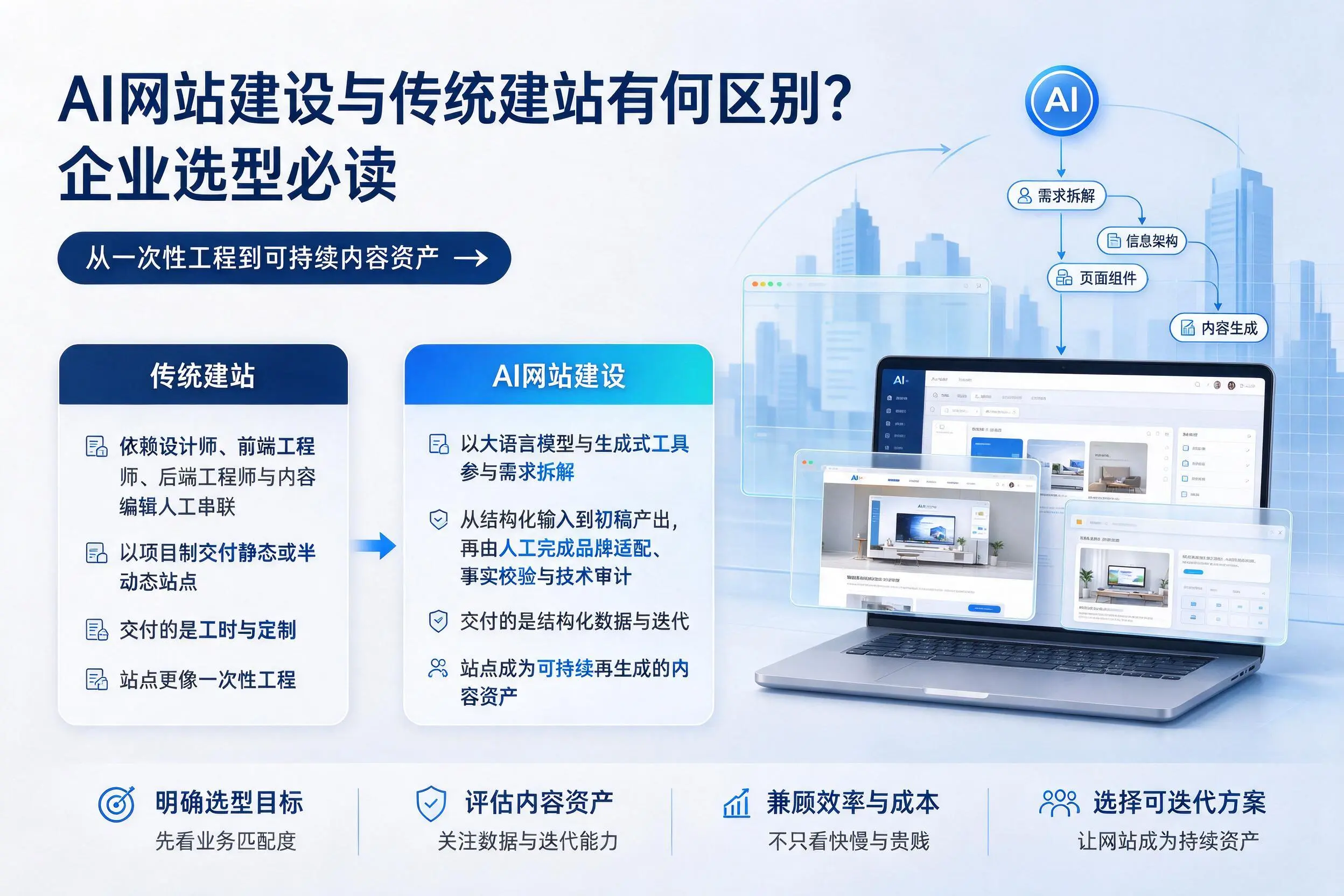 AI网站建设与传统建站有何区别?自贡企业选型必读