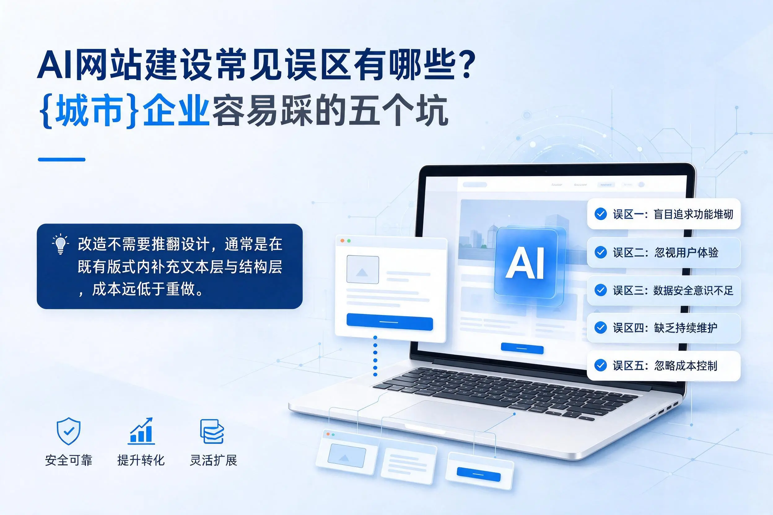 AI网站建设常见误区有哪些?自贡企业容易踩的五个坑