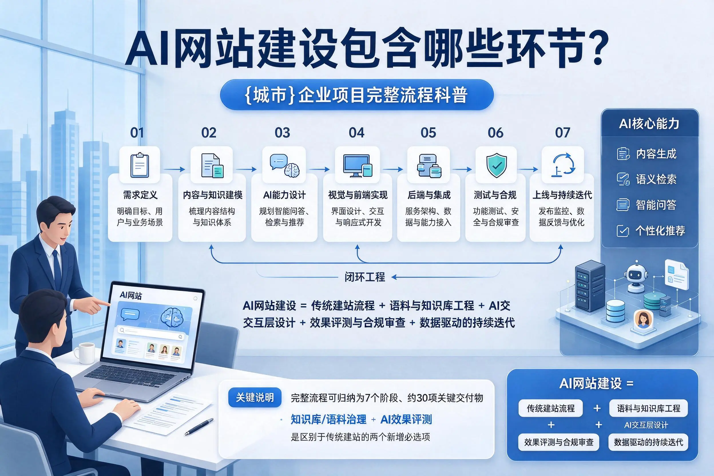 AI网站建设包含哪些环节?自贡企业项目完整流程科普
