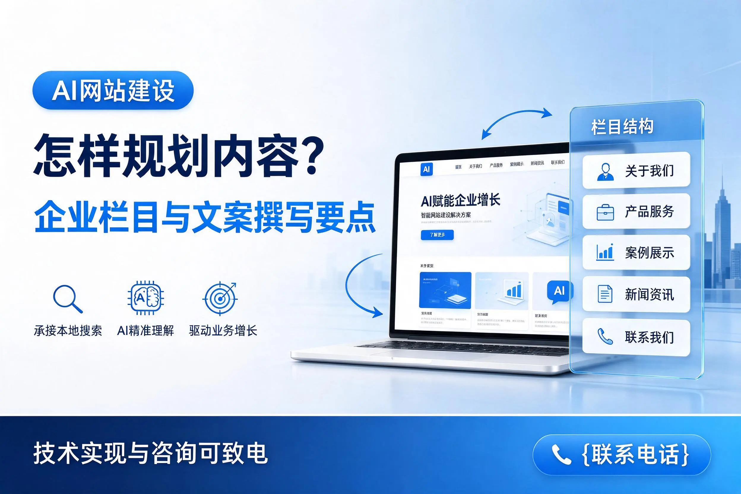 AI网站建设怎样规划内容？自贡企业栏目与文案撰写要点