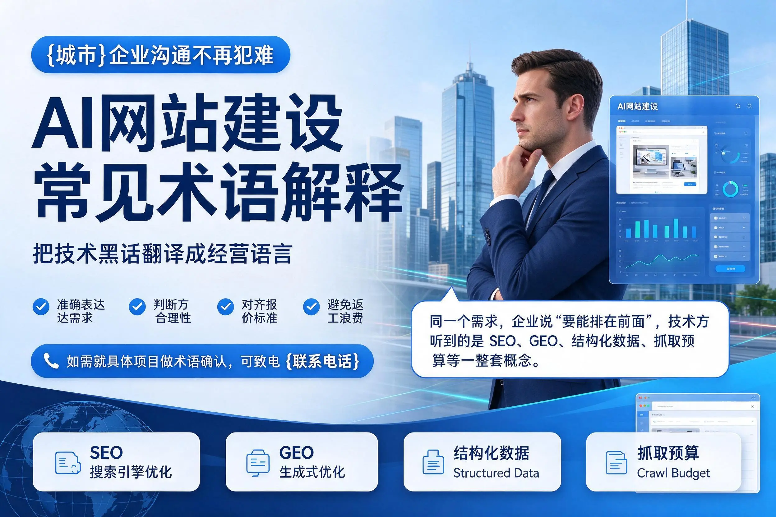 AI网站建设常见术语解释,自贡企业沟通不再犯难