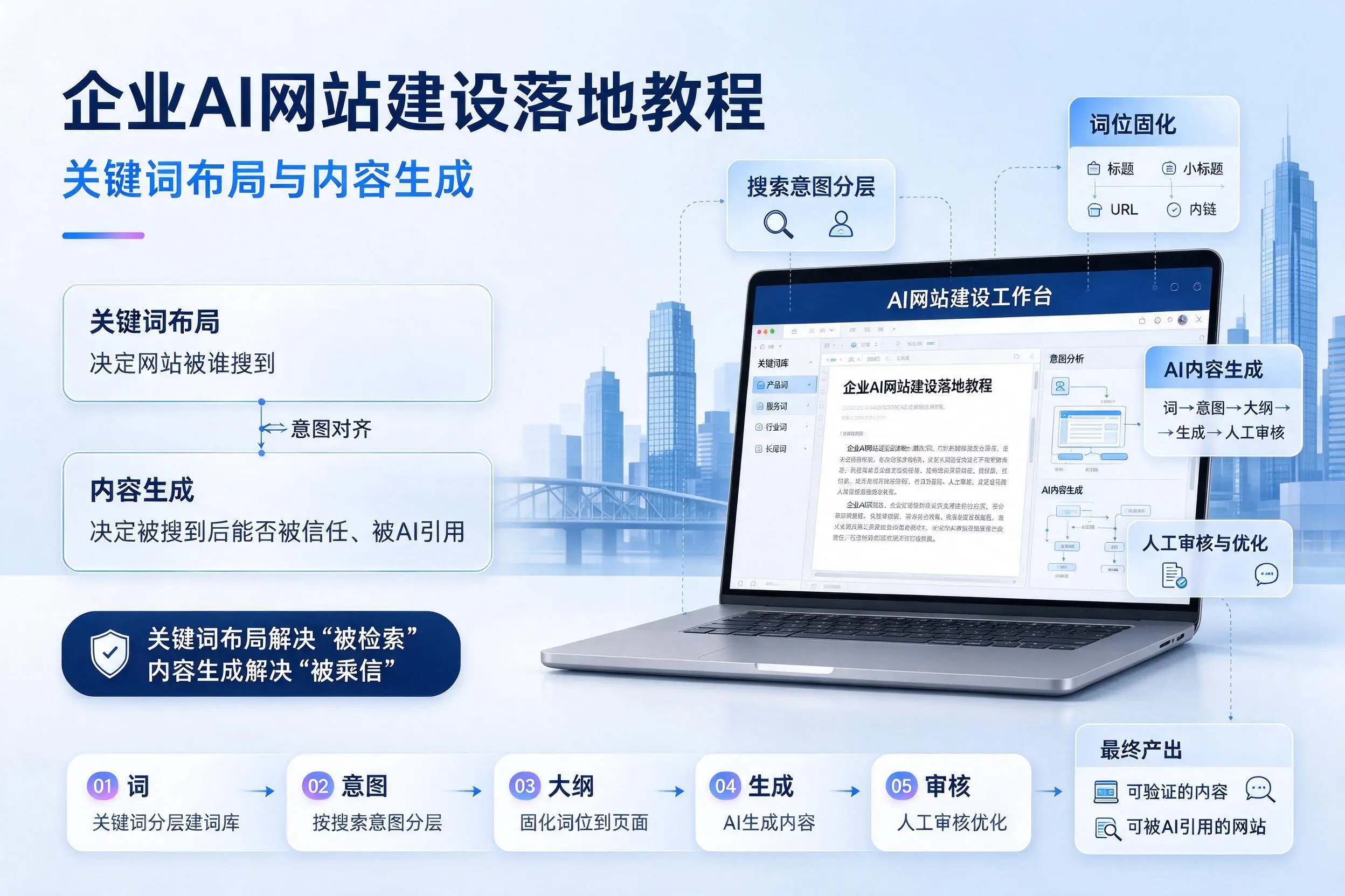 自贡企业AI网站建设落地教程:关键词布局与内容生成
